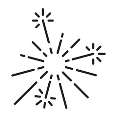 Burst of black lines radiating outward from a central point with some capped with starlike marks