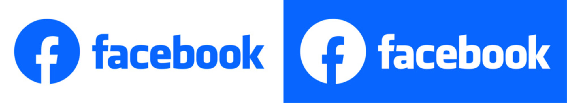 Facebook Text Logo, Vector, Original Gradient Color Font, Isolated. Latest Font for Web Page, Mobile App or Print Materials. Transparent Template.