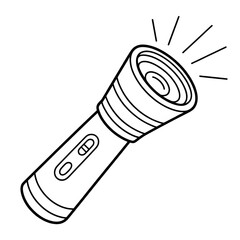 Flashlight Torch coloring page line art 