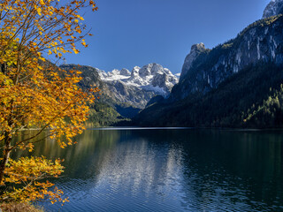 Vorderer Gosausee mit Dachstein im Herbst
