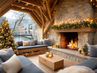 Naklejka premium cozy Iceland Christmas