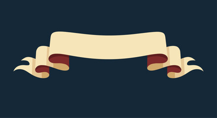 Elegant vintage blank ribbon banner with a classic design, perfect for adding text or logos in a traditional and decorative style.