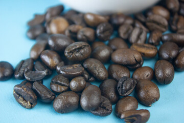 closeup beans coffee