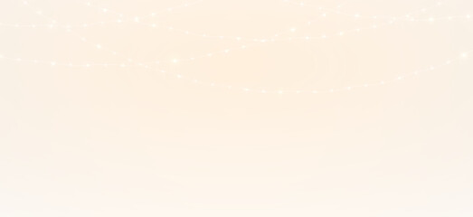 PNG festive lights overlay on gold background, isolated shining garland design on transparent background