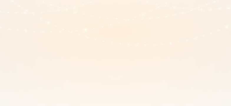 PNG festive lights overlay on gold background, isolated shining garland design on transparent background