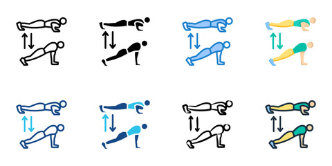 Push Up icon set multiple style collection 
