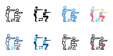 Squat icon set multiple style collection 
