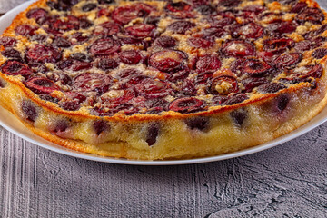 Crusty pie with fresh cherry