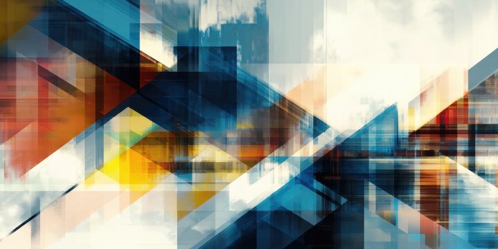 Intersecting geometric shapes creating a modern abstract background texture Diagonal lines and triangles appear in - Powered by Adobe