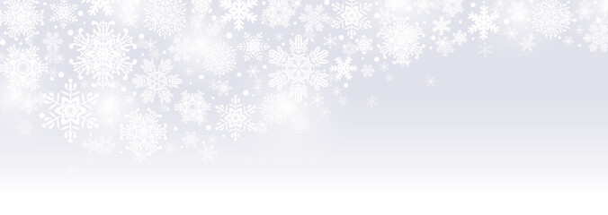 幻想的な冬の背景イラスト　白くぼやけた雪の結晶のイルミネーション	