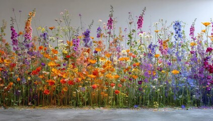 Vivid floral arrangement with myriad wildflowers and color