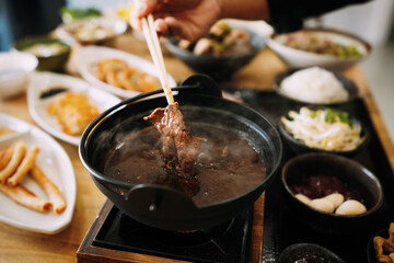 Thai-Japanese Fusion: Boat Noodle Nabe Hot Pot - Tabletop Cooking Scene