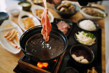 Thai-Japanese Fusion: Boat Noodle Nabe Hot Pot - Tabletop Cooking Scene