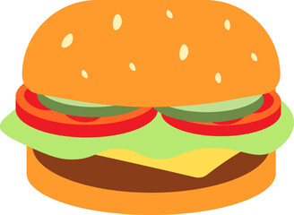 Burger Vector Flat Illustration