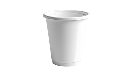 Simple white, cylindrical disposable cup with a slightly tapered body