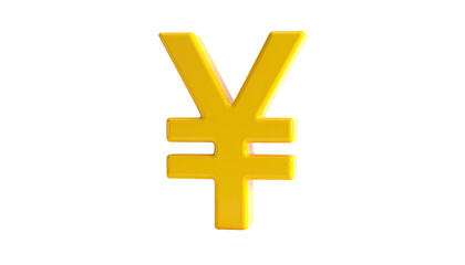 Obraz premium Shiny 3D golden Yen symbol floats against a stark black background