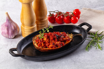 Gourmet baked eggplant with meat