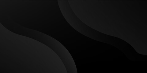 Dark black background abstract 3D geometric with wave effect decoration. Vector illustration