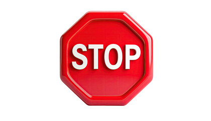 A classic, bright red octagonal sign with the word "STOP" in bold white