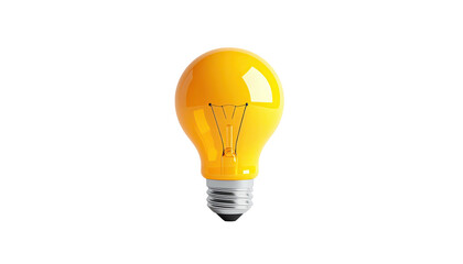 A glowing yellow light bulb against a stark black background