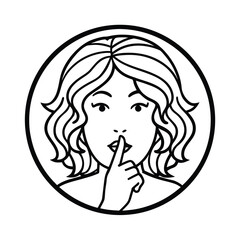 Fashion woman face silhouette with long hair, lips, and cigarette vector illustration art design