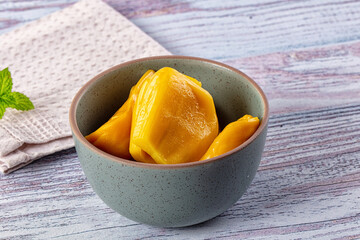 Canned sweet juicy yellow Jackfruit