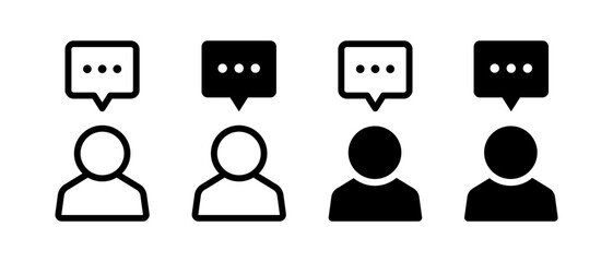 Voice and Speaking Icons Set. Communication, Chat, Microphone, Podcast, Sound Symbols