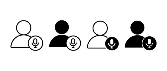 Voice and Speaking Icons Set. Communication, Chat, Microphone, Podcast, Sound Symbols