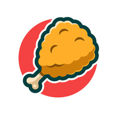 Chicken Thigh Fast Food Cartoon Illustration. Food and Beverage Illustration Theme.