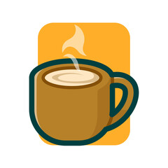 Cappuccino Coffee Cartoon Illustration. Food and Beverage Illustration Theme.
