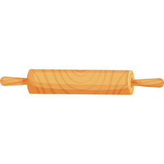 Wooden Rolling Pin Kitchen Utensil For Baking And Dough Preparation With Natural Wood Grain Texture And Light Brown Color