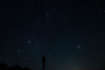 water tower and night sky