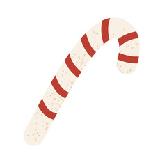 Christmas candy cane vector illustration. Isolated on a white background.