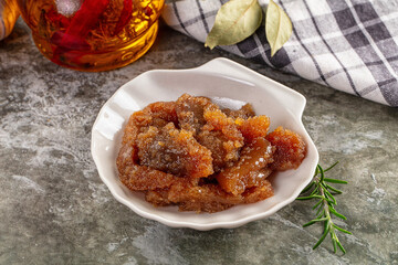 Salted herring fish caviar snack