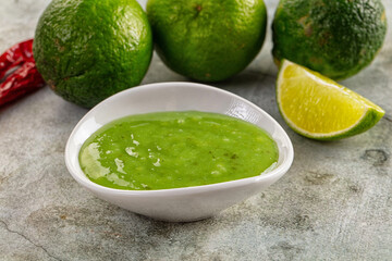 Lime green chili spicy sauce