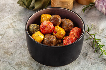 Shanklish cheese with spices in the oil