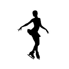 Figure skater, woman  - silhouette vector illustration