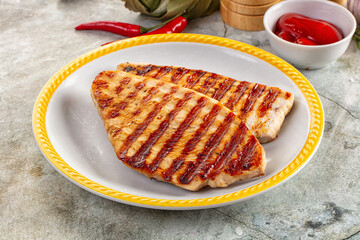 Grilled turkey breast fillet steak