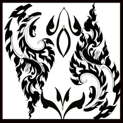  design​ fabric​  ​patterns​ and​ frame​ corners​ with​ line​Thai​