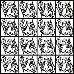 seamless floral pattern​  design​ fabric​  ​patterns​ and​ frame​ corners​ with​ line​Thai​