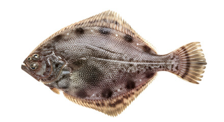 Fototapeta premium A flatfish with spots on transparent background