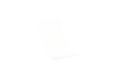 Isolated white paper sheet, curved and edged in black, against a stark black background