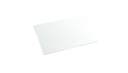 Rectangular white object with subtle gradient sits against a stark black background