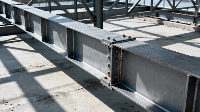 Deepflange steel joist system captured in medium shot emphasizing robust construction for spanning roofs offering strong loadbearing capacity.