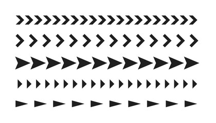 Collection of five distinct black arrow border designs vector