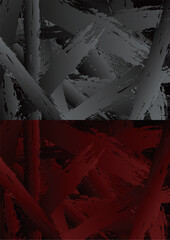 グラデーションブラシの線の背景イラスト。黒と赤のバリエーション。