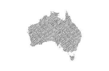 Australia map hand drawn sketch on white background vector, Australia freehand sketch map, vintage hand drawn map.