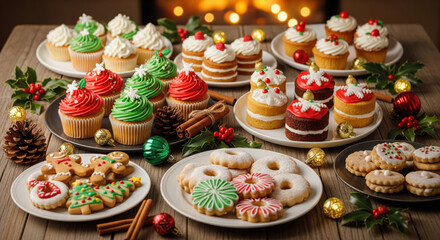cupcakes with cream and berries