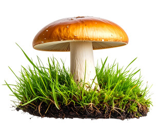  mushroom in grass transparent background PNG isolated