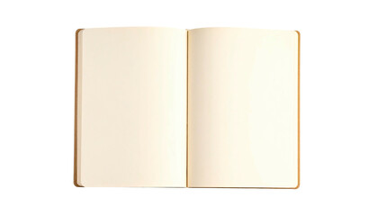 Open notebook with blank pages ready for notes or sketching, isolated